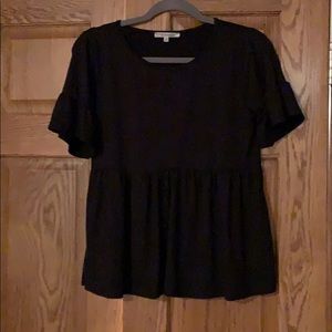 Boutique babydoll cut black top